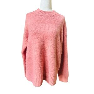 Zara Salmon Pink Crew Neck Sweater, NWOT, S